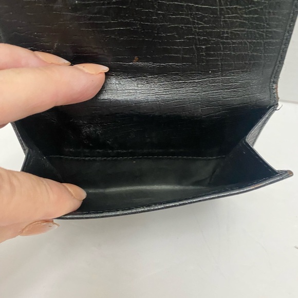 Gucci Black GG Monogram Wallet with Silver Horsebit Ring Clasp - Picture 6 of 11